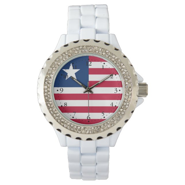 Reloj De Pulsera Bandera de Liberia (Anverso)