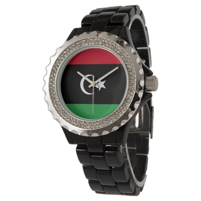 Reloj De Pulsera Bandera de Libia (Angular)