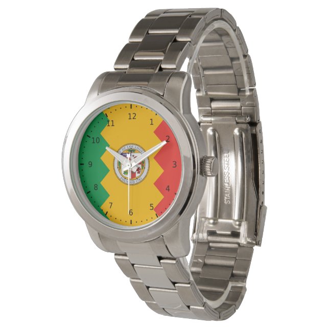 Reloj De Pulsera Bandera de Los Ángeles, California (Angular)