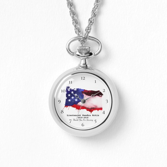 Reloj De Pulsera *~* Bandera de los Estados Unidos Veteranos milita (Anverso)