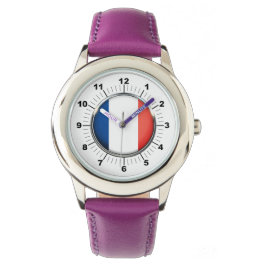 Reloj De Pulsera Bandera de los niños de Francia Cinta de acero ino