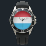 Reloj De Pulsera Bandera de Luxemburgo<br><div class="desc">Este diseño cuenta con la bandera nacional de Luxemburgo (oficialmente el Gran Ducado de Luxemburgo), un país sin salida al mar de Europa Occidental. Está bordeada por Bélgica al oeste y al norte, Alemania al este y Francia al sur. La capital de Luxemburgo es la ciudad de Luxemburgo, que es...</div>