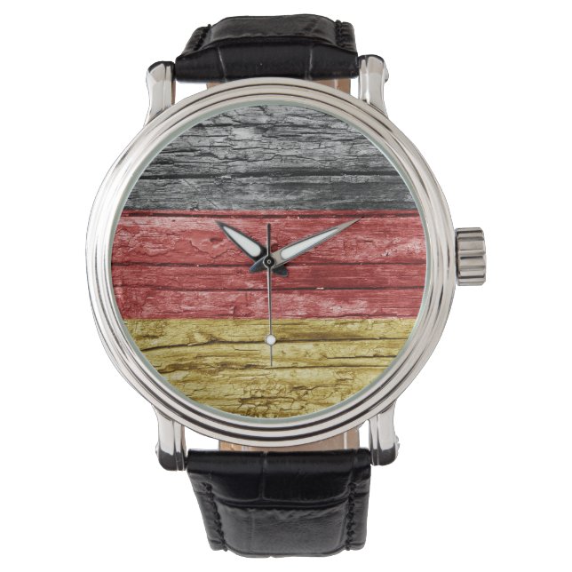 Reloj De Pulsera Bandera de madera de Alemania (Anverso)