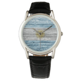 Reloj De Pulsera Bandera de madera de Argentina