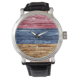 Reloj De Pulsera Bandera de madera de Armenia
