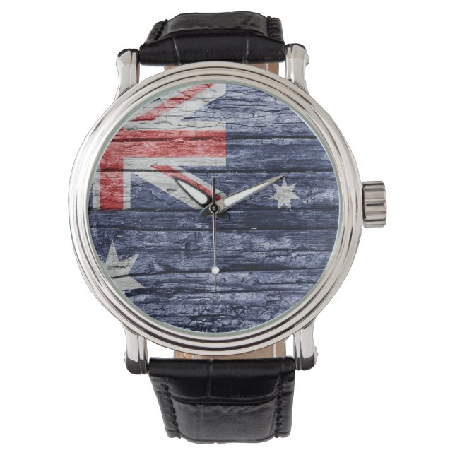 Reloj De Pulsera Bandera de madera de Australia (Anverso)
