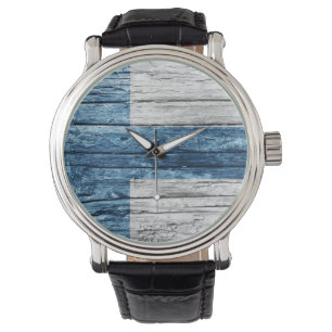 Reloj De Pulsera Bandera de madera de Finlandia