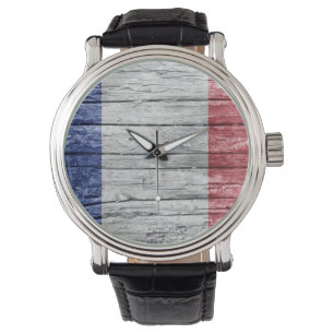 Reloj De Pulsera Bandera de madera de Francia