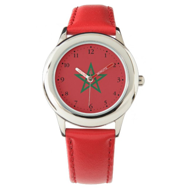 Reloj De Pulsera Bandera de Marruecos (Anverso)