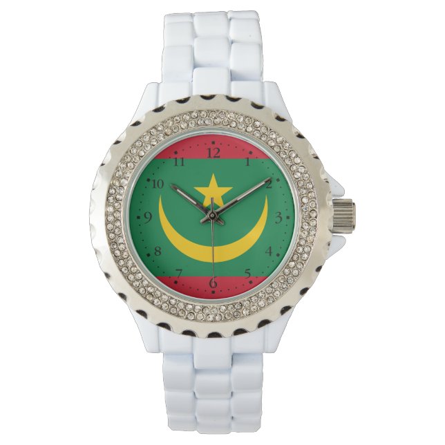 Reloj De Pulsera Bandera de Mauritania (Anverso)