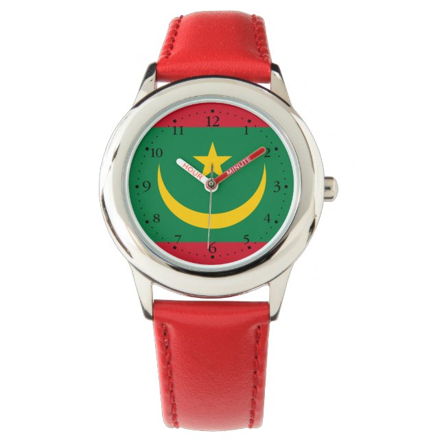 Reloj De Pulsera Bandera de Mauritania (Anverso)
