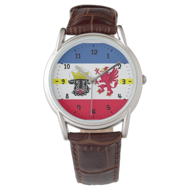 Reloj De Pulsera Bandera de Mecklemburgo-Pomerania Occidental (Anverso)