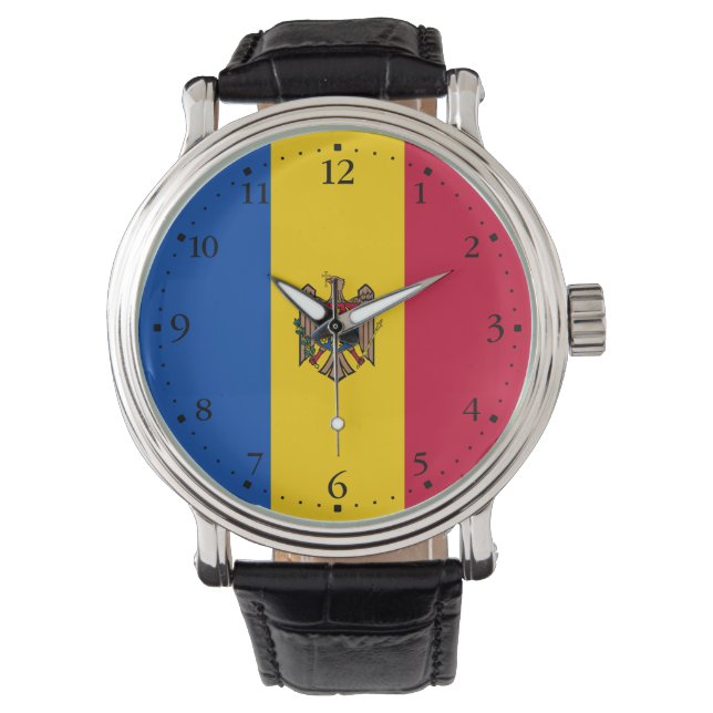 Reloj De Pulsera Bandera de Moldavia (Anverso)