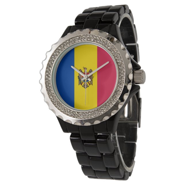 Reloj De Pulsera Bandera de Moldavia (Angular)