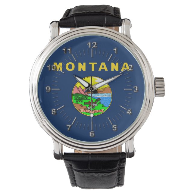 Reloj De Pulsera Bandera de Montana (Anverso)