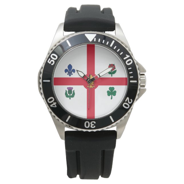 Reloj De Pulsera Bandera de Montreal (Quebec, Canadá) (Anverso)