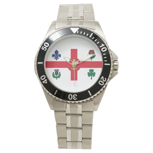 Reloj De Pulsera Bandera de Montreal, Quebec Watch (Anverso)