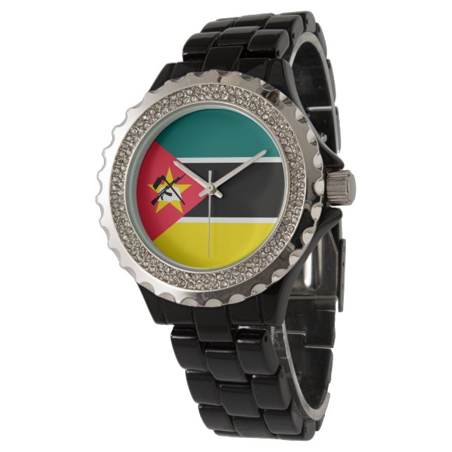 Reloj De Pulsera Bandera de Mozambique (Angular)