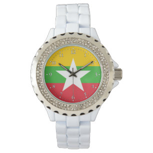 Reloj De Pulsera Bandera de Myanmar