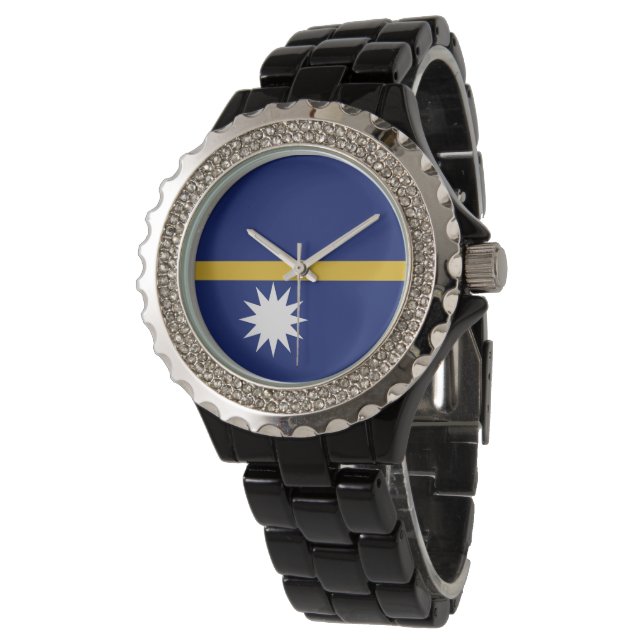 Reloj De Pulsera Bandera de Nauru (Angular)