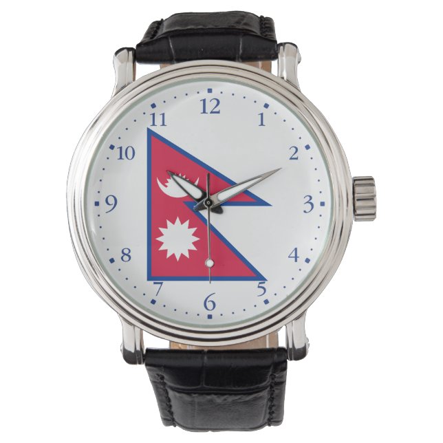 Reloj De Pulsera Bandera de Nepal (Anverso)