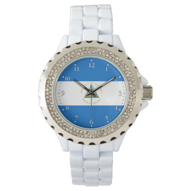 Reloj De Pulsera Bandera de Nicaragua (Anverso)