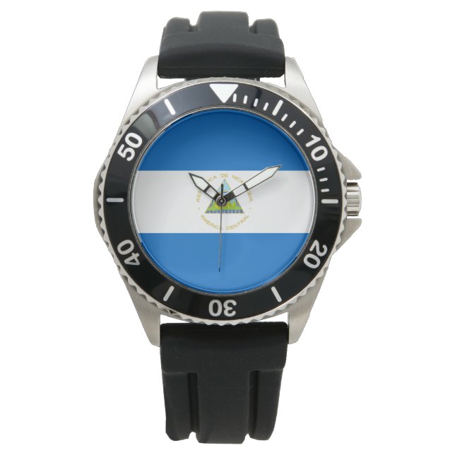 Reloj De Pulsera Bandera de Nicaragua (Anverso)