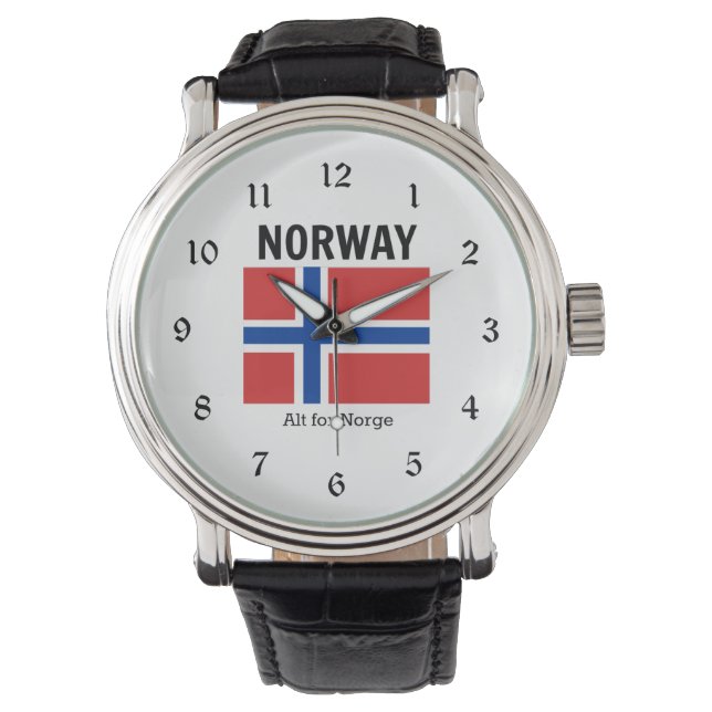Reloj De Pulsera Bandera de Noruega y Motto (Anverso)