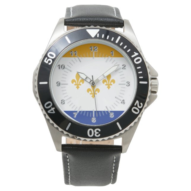Reloj De Pulsera Bandera de Nueva Orleans (Luisiana) (Anverso)