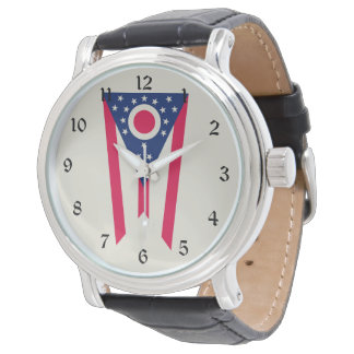 Reloj De Pulsera Bandera de Ohio: El cartel del estado de Buckeye