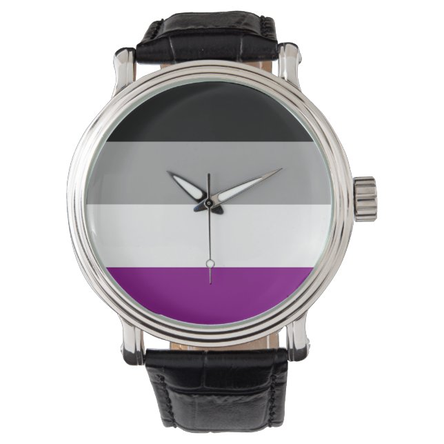 RELOJ DE PULSERA BANDERA DE ORGULLO ASEXUAL (Anverso)