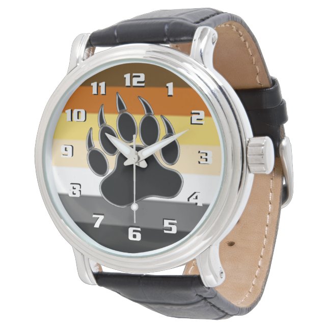 Reloj De Pulsera Bandera de orgullo de oso gay genial Pata de oso (Angular)