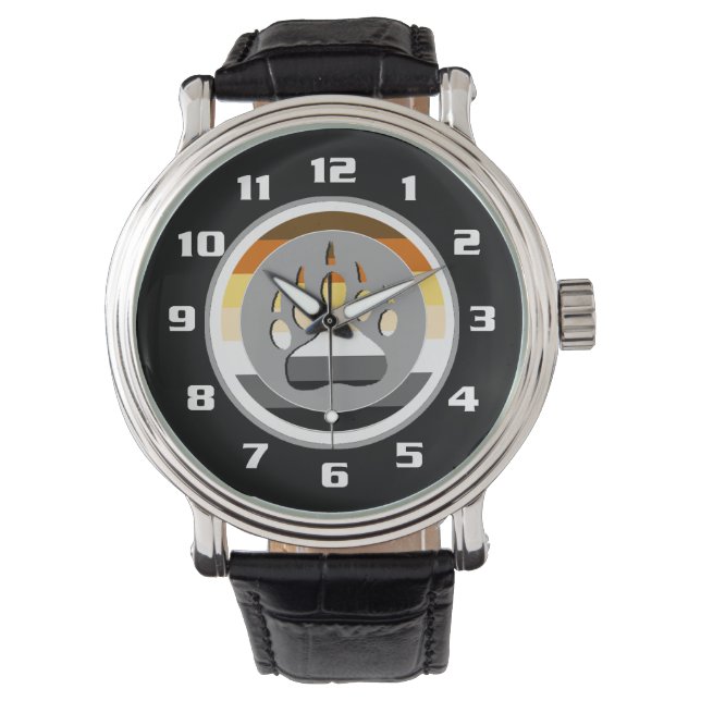 Reloj De Pulsera Bandera de orgullo de oso gay genial Pata de oso (Anverso)