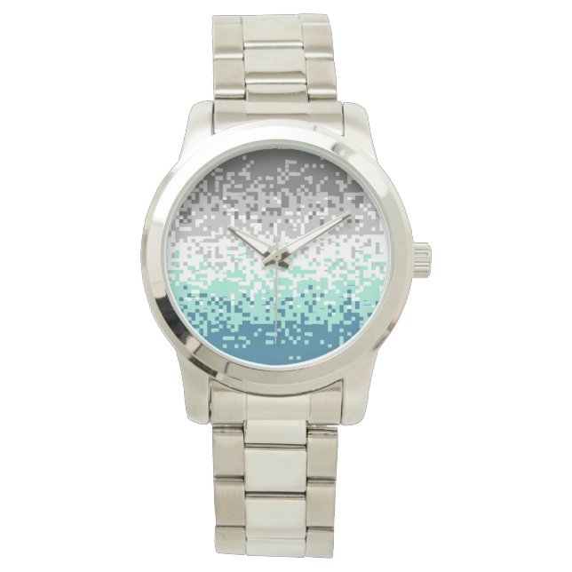 Reloj De Pulsera Bandera de orgullo frayromántico abstracto pixelad (Anverso)