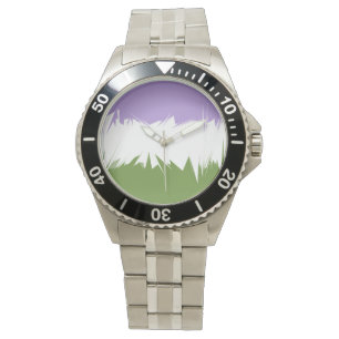Reloj De Pulsera Bandera de orgullo genderqueer abstracta