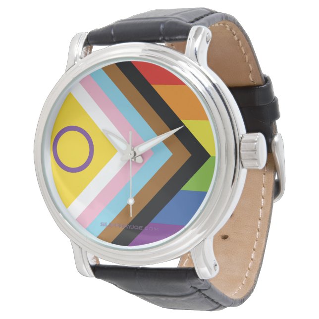 Reloj De Pulsera Bandera de orgullo intersexual de SlipperyJoe's fo (Angular)