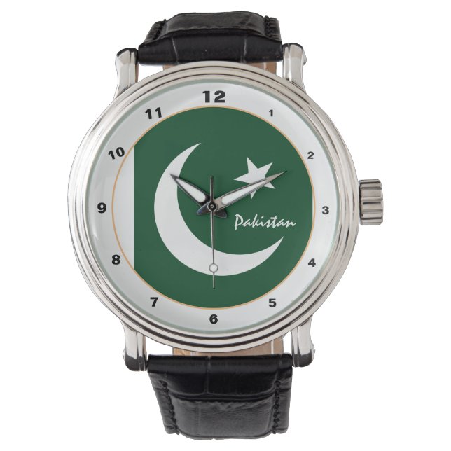 Reloj De Pulsera Bandera de Pakistán y diseño de moda y moda de Pak (Anverso)
