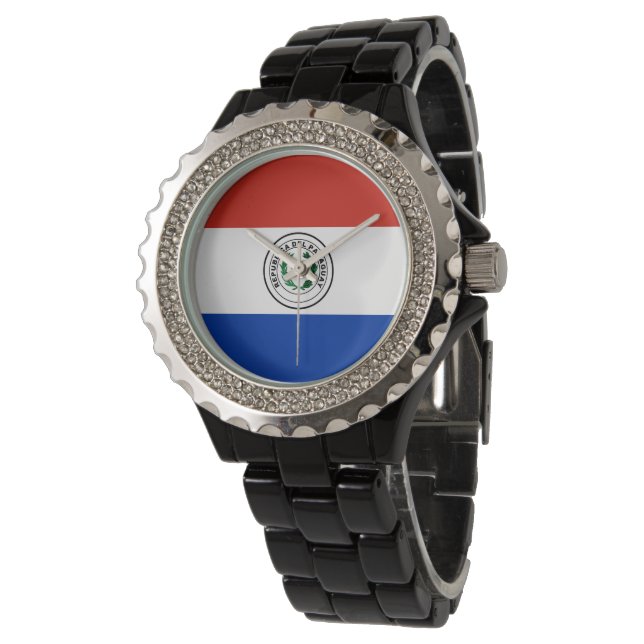 Reloj De Pulsera Bandera de Paraguay (Angular)