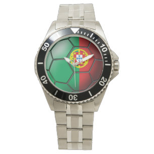 Reloj De Pulsera Bandera de Portugal Soccer Ball