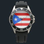 Reloj De Pulsera Bandera de Puerto Rico<br><div class="desc">Este diseño presenta la bandera de Puerto Rico, que representa y simboliza la isla caribeña y su pueblo. El Estado Libre Asociado de Puerto Rico es un territorio no incorporado de los Estados Unidos de América. Originalmente poblado por el pueblo indígena Taíno, Puerto Rico fue colonizado por España tras la...</div>