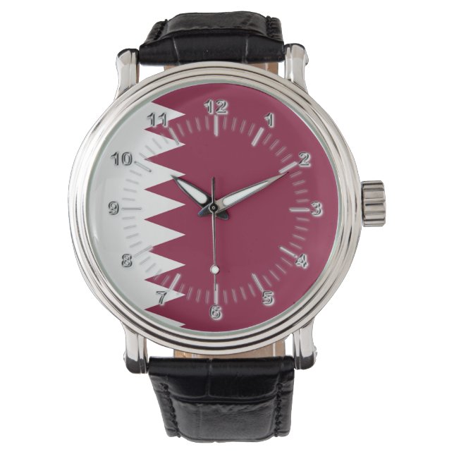 Reloj De Pulsera Bandera de Qatar (Anverso)
