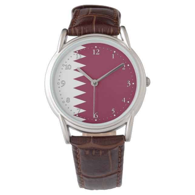 Reloj De Pulsera Bandera de Qatar (Anverso)