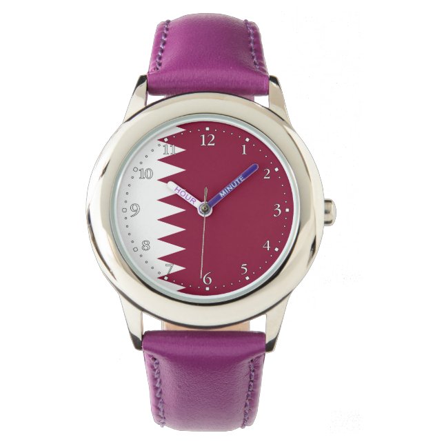 Reloj De Pulsera Bandera de Qatar (Anverso)