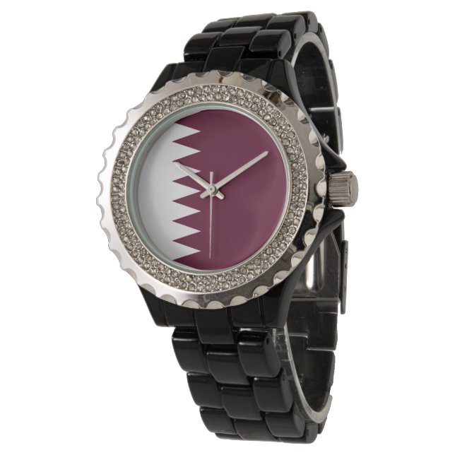 Reloj De Pulsera Bandera de Qatar (Angular)