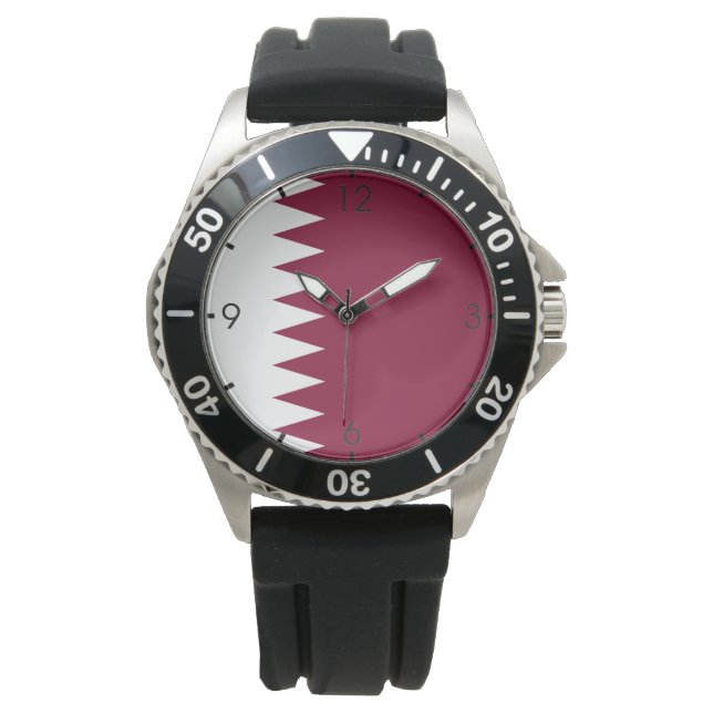 Reloj De Pulsera Bandera de Qatar (Anverso)