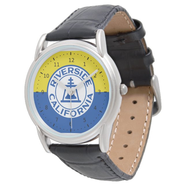 Reloj De Pulsera Bandera de Riverside, California (Angular)