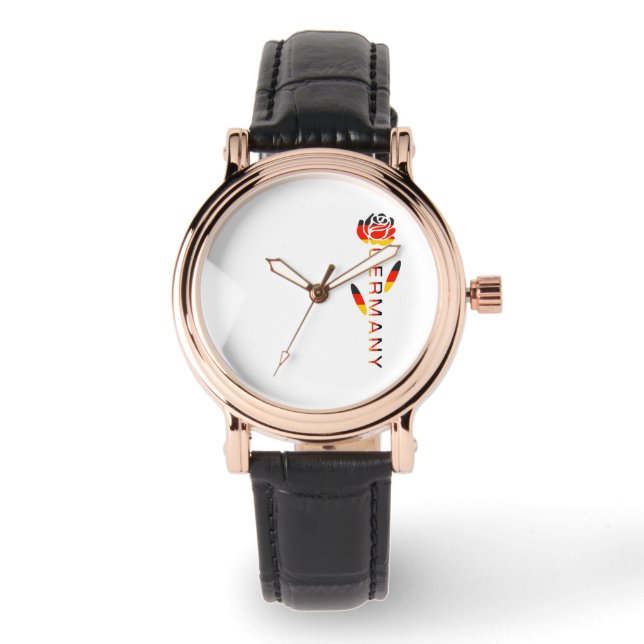 Reloj De Pulsera Bandera de Rosa Alemana (Anverso)