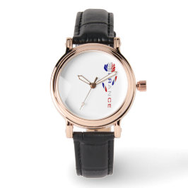 Reloj De Pulsera Bandera de Rosa francesa