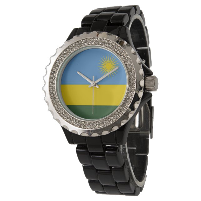 Reloj De Pulsera Bandera de Ruanda (Angular)