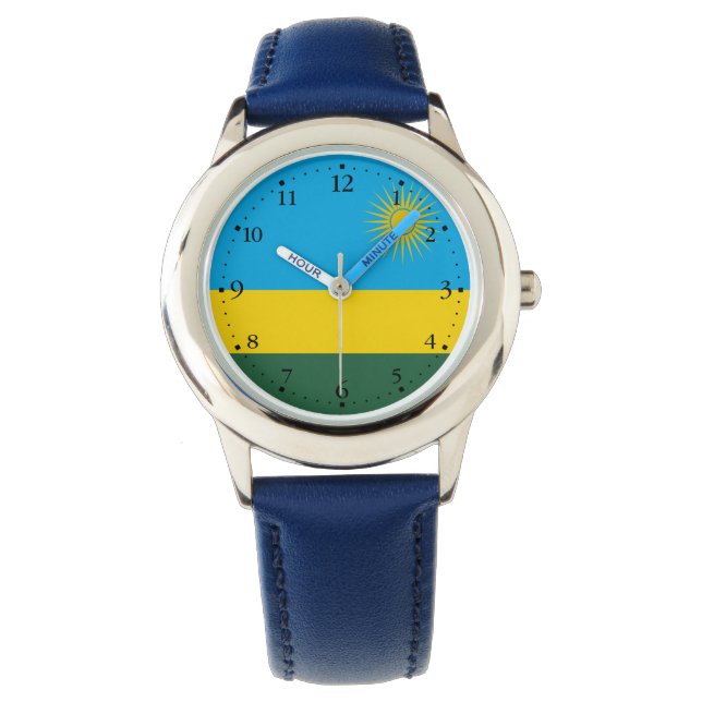 Reloj De Pulsera Bandera de Ruanda (Anverso)